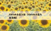 tiktok小店入驻（tiktok小店入驻流程）