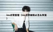 ins点赞报错（ins点赞被阻止怎么恢复）