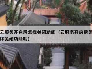 云服务开启后怎样关闭功能（云服务开启后怎样关闭功能呢）
