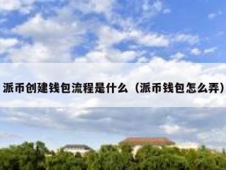 派币创建钱包流程是什么（派币钱包怎么弄）