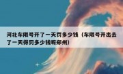 河北车限号开了一天罚多少钱（车限号开出去了一天得罚多少钱呢郑州）