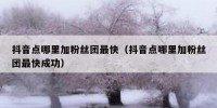 抖音点哪里加粉丝团最快（抖音点哪里加粉丝团最快成功）