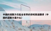 中国的凝聚力引起全世界的惊叹英语翻译（中国的凝聚力是什么）