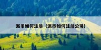 派币如何注册（派币如何注册公司）