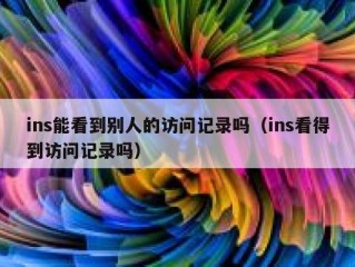 ins能看到别人的访问记录吗（ins看得到访问记录吗）