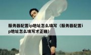 服务器配置ip地址怎么填写（服务器配置ip地址怎么填写才正确）