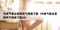 中央气象台官网天气预报下载（中央气象台官网天气预报下载20）