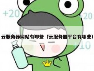 云服务器网站有哪些（云服务器平台有哪些）