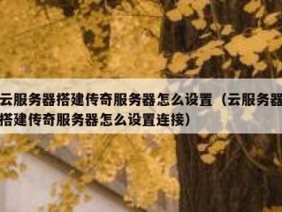 云服务器搭建传奇服务器怎么设置（云服务器搭建传奇服务器怎么设置连接）