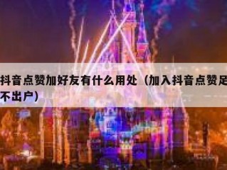 抖音点赞加好友有什么用处(加入抖音点赞足不出户)