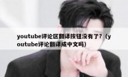 youtube评论区翻译按钮没有了?（youtube评论翻译成中文吗）