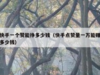快手一个赞能挣多少钱（快手点赞量一万能赚多少钱）