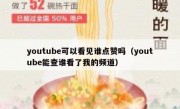 youtube可以看见谁点赞吗（youtube能查谁看了我的频道）