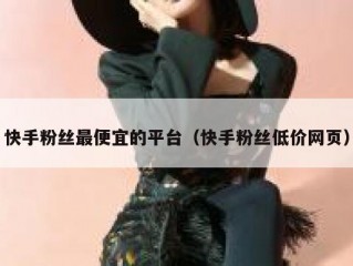 快手粉丝最便宜的平台（快手粉丝低价网页）
