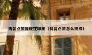 抖音点赞提现在哪里（抖音点赞怎么提成）