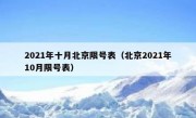 2021年十月北京限号表（北京2021年10月限号表）