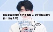 视频号我的微信怎么没有显示（微信视频号为什么没有显示）
