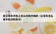 坐公交车手机上怎么扫码付钱的（公交车怎么用手机扫码支付）