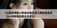 ins视频观看人数是次数还是人数的意思啊（ins视频播放量达到多少）