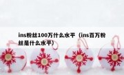 ins粉丝100万什么水平（ins百万粉丝是什么水平）