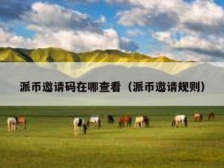 派币邀请码在哪查看（派币邀请规则）