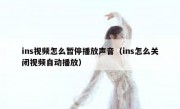 ins视频怎么暂停播放声音（ins怎么关闭视频自动播放）