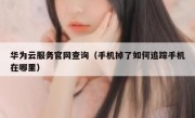 华为云服务官网查询（手机掉了如何追踪手机在哪里）