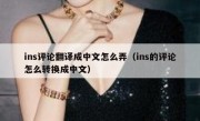 ins评论翻译成中文怎么弄（ins的评论怎么转换成中文）