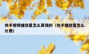 快手视频播放量怎么算钱的（快手播放量怎么计费）