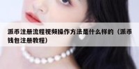 派币注册流程视频操作方法是什么样的（派币钱包注册教程）