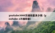youtube3000万播放量多少钱（youtube 1万播放量）