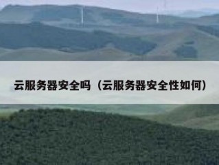 云服务器安全吗（云服务器安全性如何）