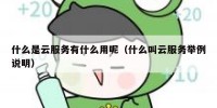 什么是云服务有什么用呢（什么叫云服务举例说明）