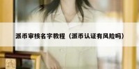 派币审核名字教程（派币认证有风险吗）