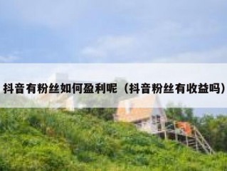 抖音有粉丝如何盈利呢（抖音粉丝有收益吗）