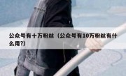 公众号有十万粉丝（公众号有10万粉丝有什么用?）