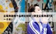 云服务器哪个品牌比较好（便宜云服务器5元一个月）