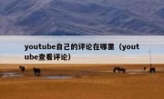 youtube自己的评论在哪里（youtube查看评论）