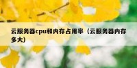 云服务器cpu和内存占用率（云服务器内存多大）