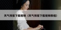 天气预报下载视频（天气预报下载视频教程）