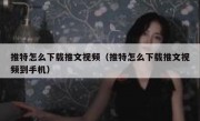 推特怎么下载推文视频（推特怎么下载推文视频到手机）