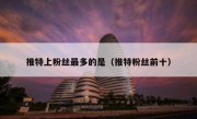 推特上粉丝最多的是（推特粉丝前十）