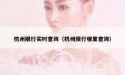 杭州限行实时查询（杭州限行哪里查询）