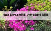 抖音里怎样增加点赞量（如何增加抖音点赞量）