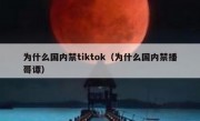 为什么国内禁tiktok（为什么国内禁播哥谭）