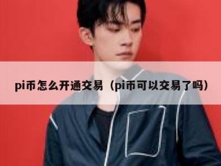 pi币怎么开通交易（pi币可以交易了吗）