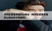 如何配置服务器的ip地址（如何配置服务器的ip地址和子网掩码）