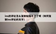 ins的评论怎么复制粘贴不了了呢（如何复制ins评论的文字）