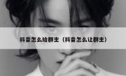 抖音怎么给群主（抖音怎么让群主）
