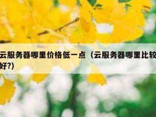 云服务器哪里价格低一点（云服务器哪里比较好?）